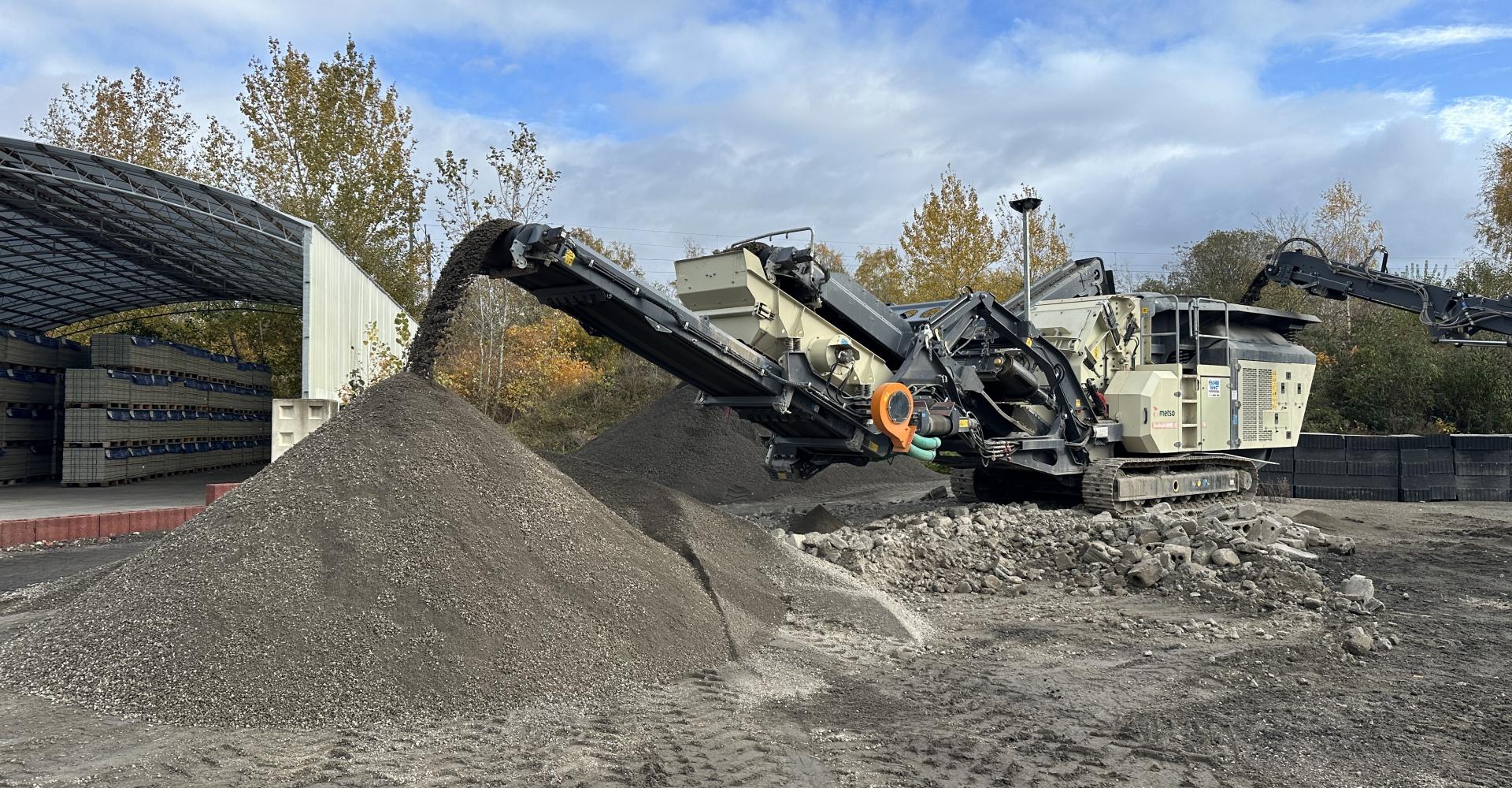 Recyclingmaterial von Pflastersteinen 